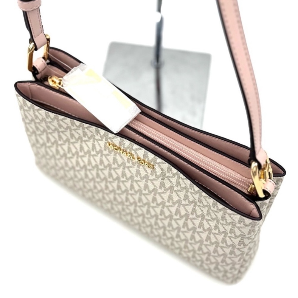 Michael Kors Trisha Triple Compartment Crossbody Bag & Bifold Zip Chain Wallet - Picture 6 of 13